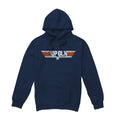 Navy - Front - Top Gun Mens Distressed Logo Hoodie