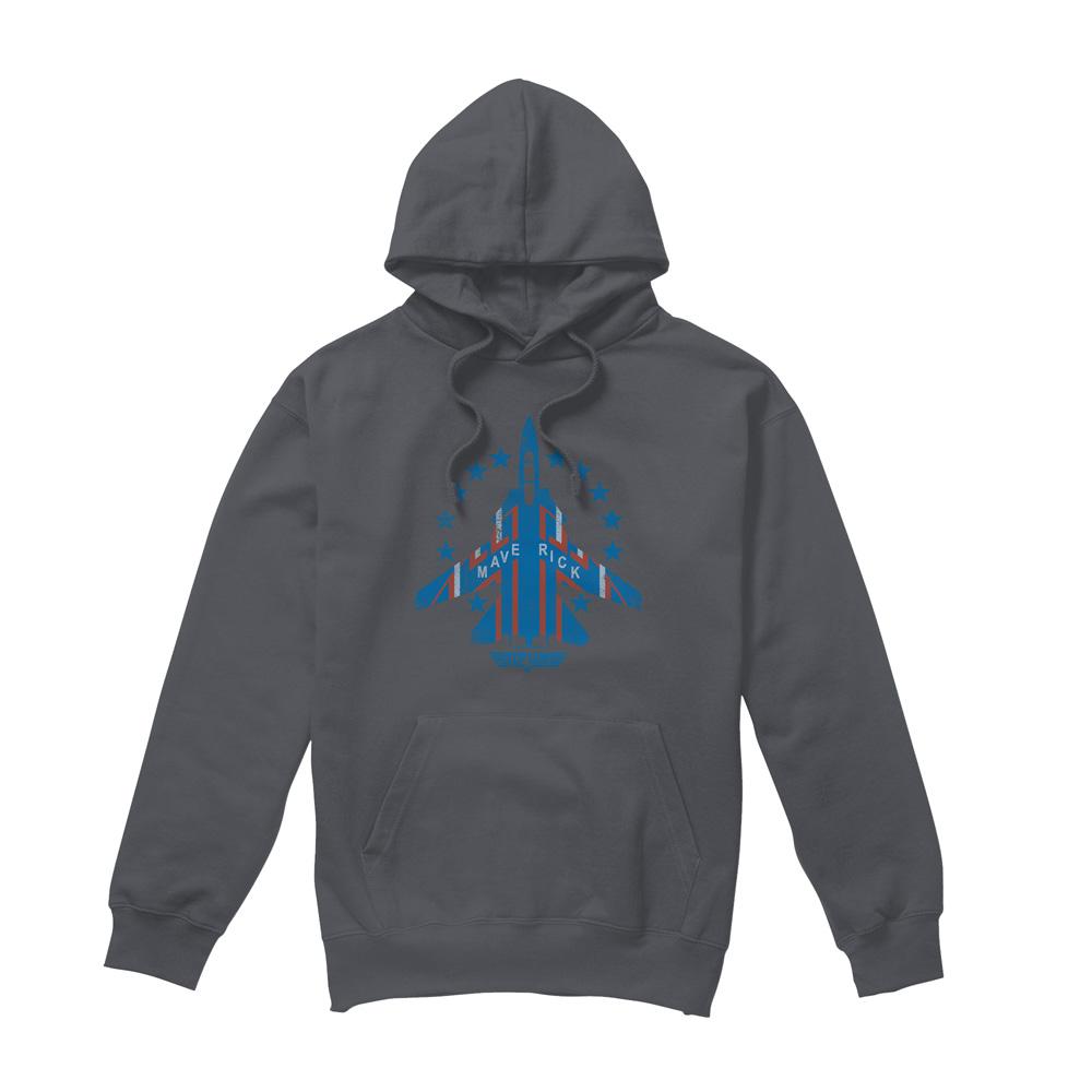 Charcoal - Front - Top Gun Mens Maverick Hoodie