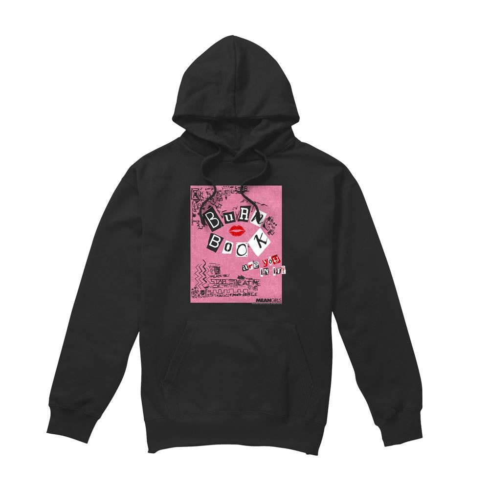 Black - Front - Mean Girls Mens Burn Book Hoodie