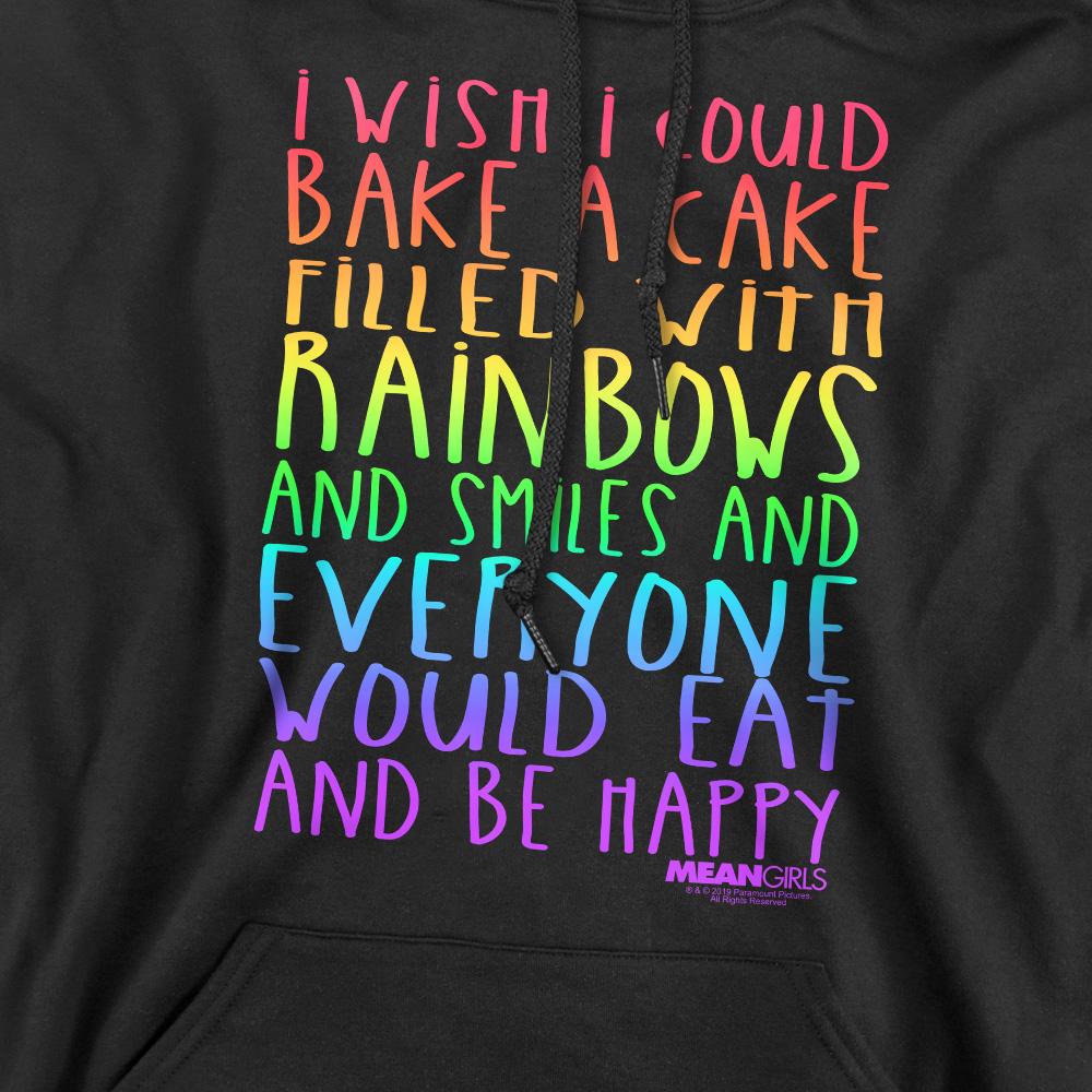 Black - Pack Shot - Mean Girls Mens Rainbows And Cake Hoodie
