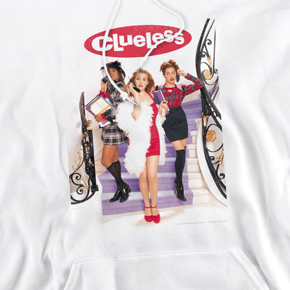 White - Pack Shot - Clueless Mens Poster Hoodie