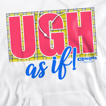 White - Pack Shot - Clueless Mens Ugh As If Hoodie