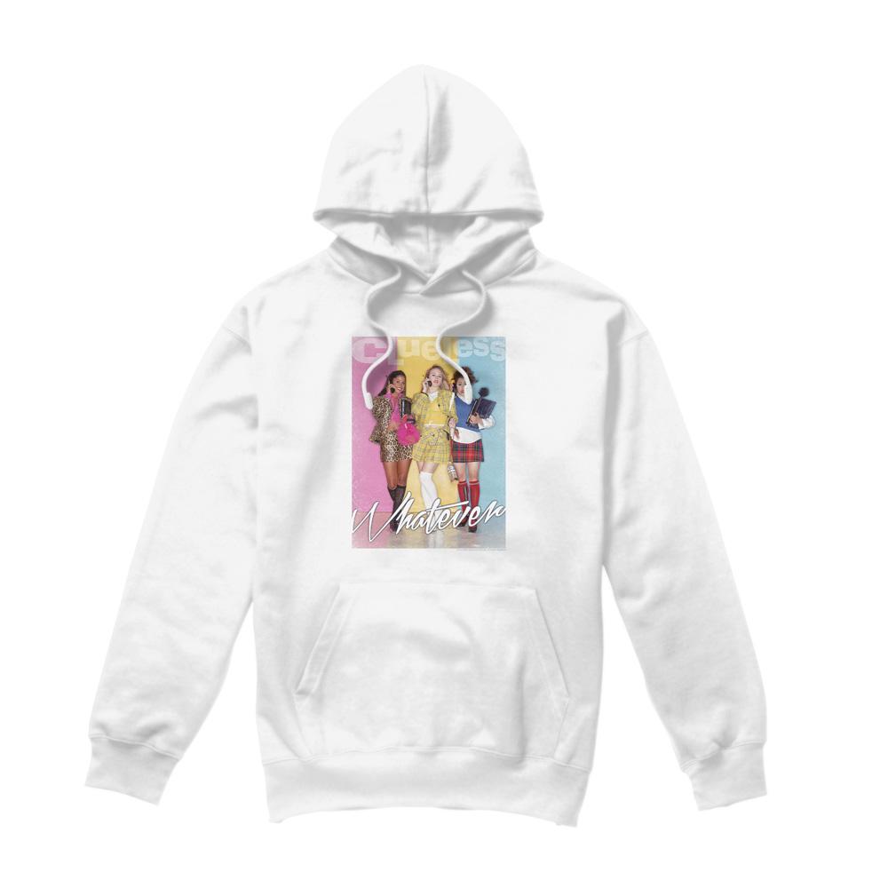 White - Front - Clueless Mens Whatever Hoodie