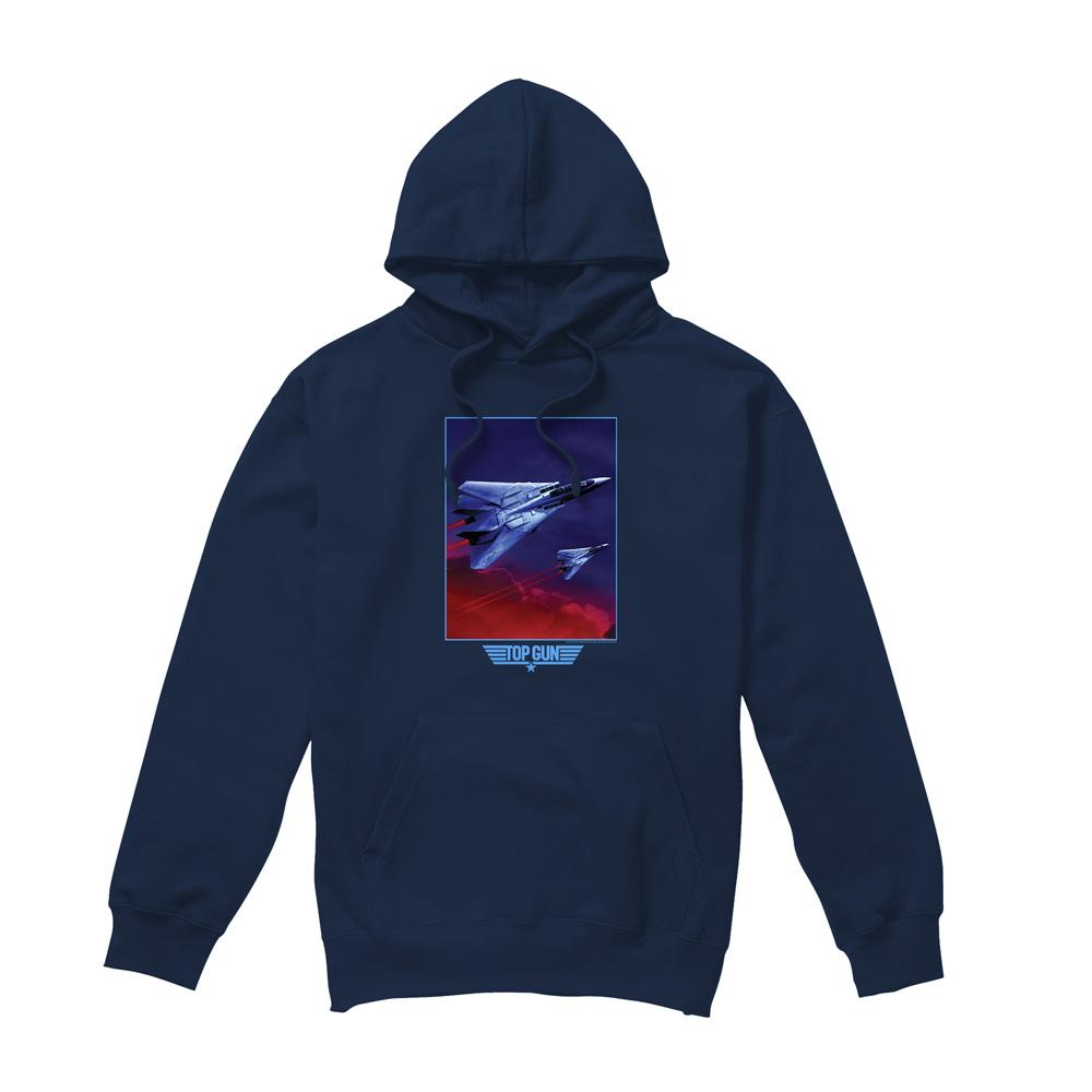 Navy - Front - Top Gun Mens Clouds Hoodie