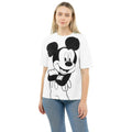 White-Black - Side - Disney Womens-Ladies Stance Mickey Mouse T-Shirt