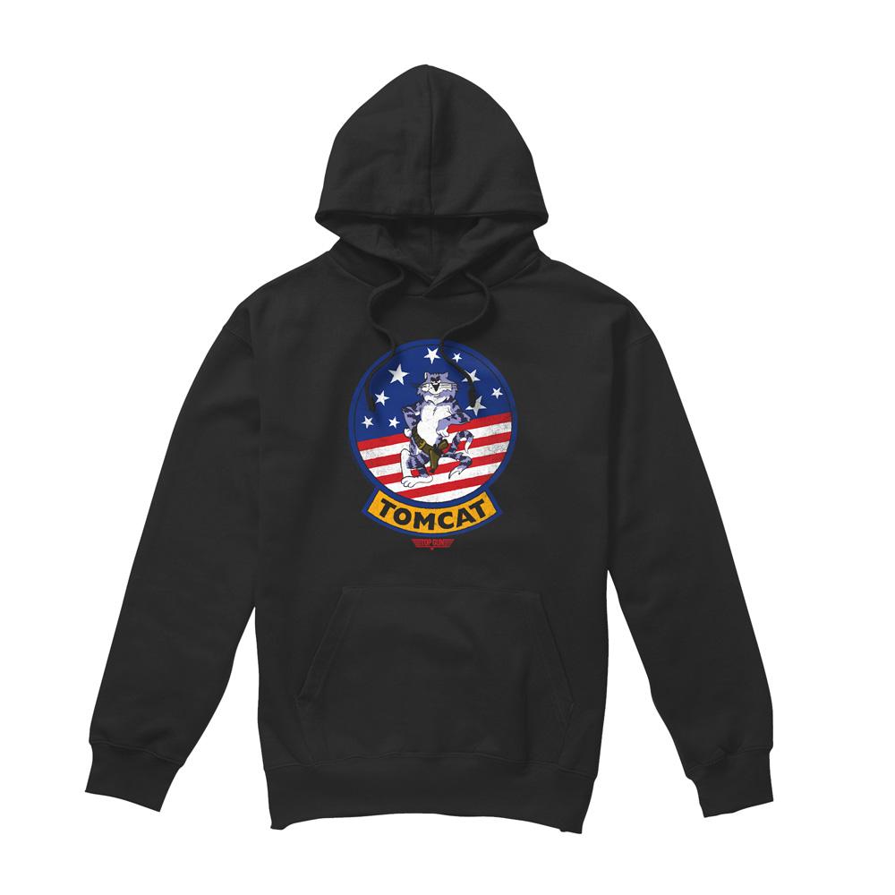 Black - Front - Top Gun Mens Tomcat Sigil Hoodie
