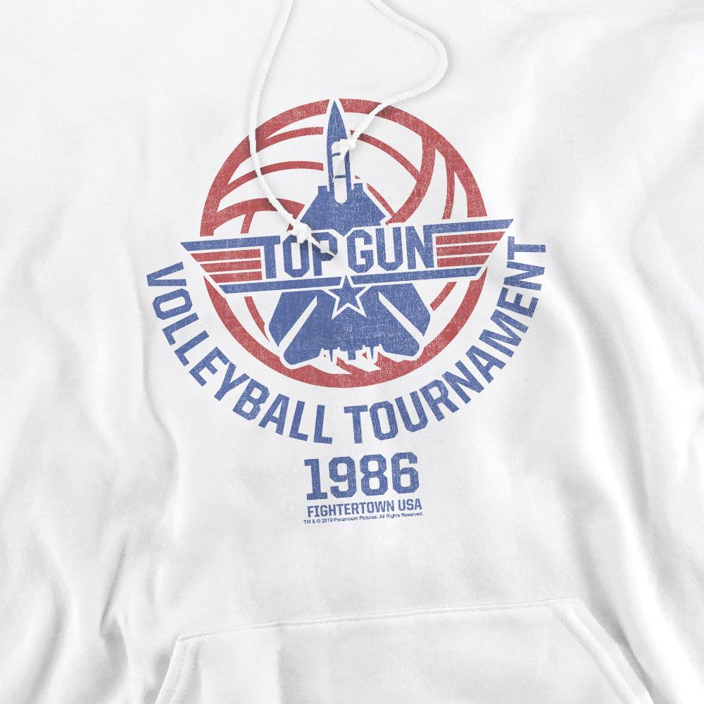 White - Side - Top Gun Mens Volleyball Tournament Hoodie