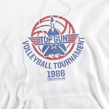 White - Side - Top Gun Mens Volleyball Tournament Hoodie