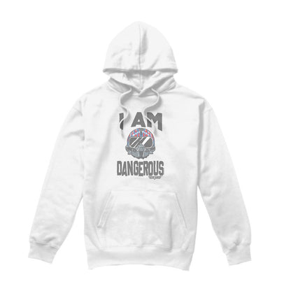 White - Front - Top Gun Mens I Am Dangerous Hoodie