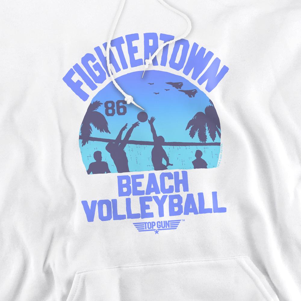 White - Pack Shot - Top Gun Mens Volleyball In Jeans Hoodie