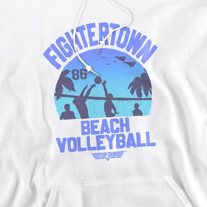 White - Pack Shot - Top Gun Mens Volleyball In Jeans Hoodie