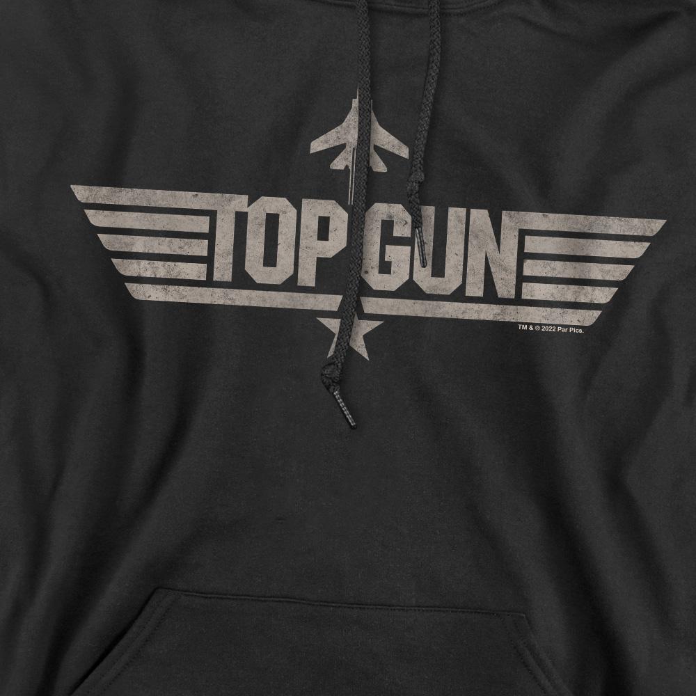 Black - Side - Top Gun Mens Monotone Logo Hoodie