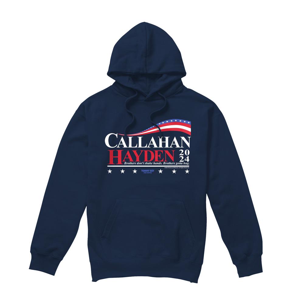 Navy - Front - Tommy Boy Mens Callahan And Hayden For President 2024 Hoodie