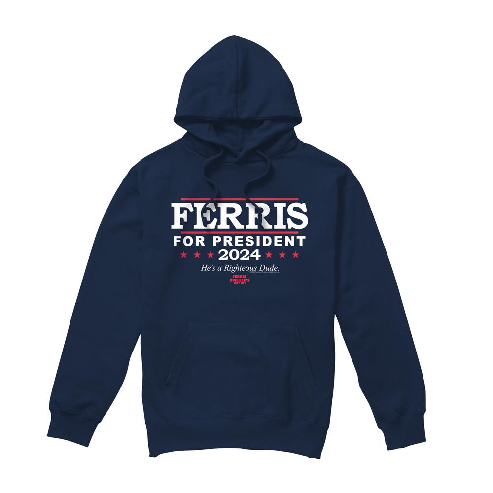 Navy - Front - Ferris Bueller´s Day Off Mens Ferris For President Hoodie