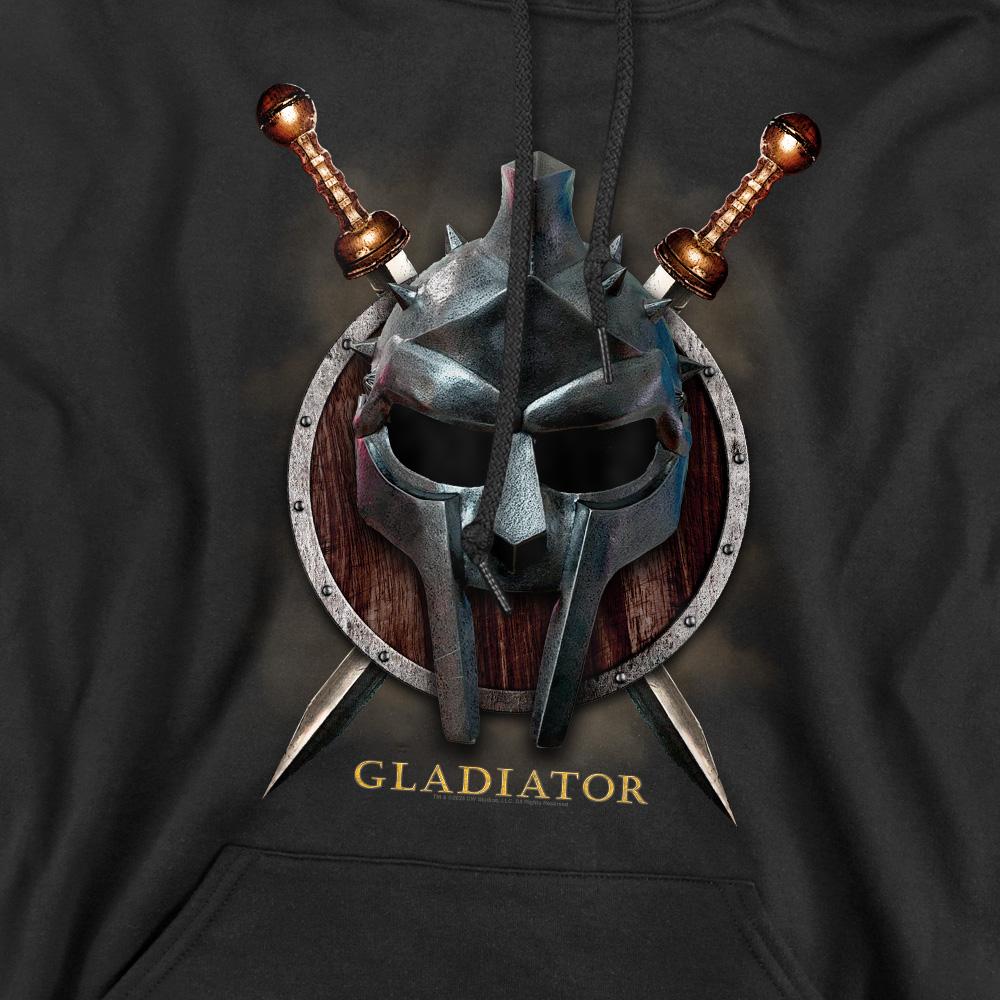 Black - Side - Gladiator Mens Maximus Helmet Hoodie