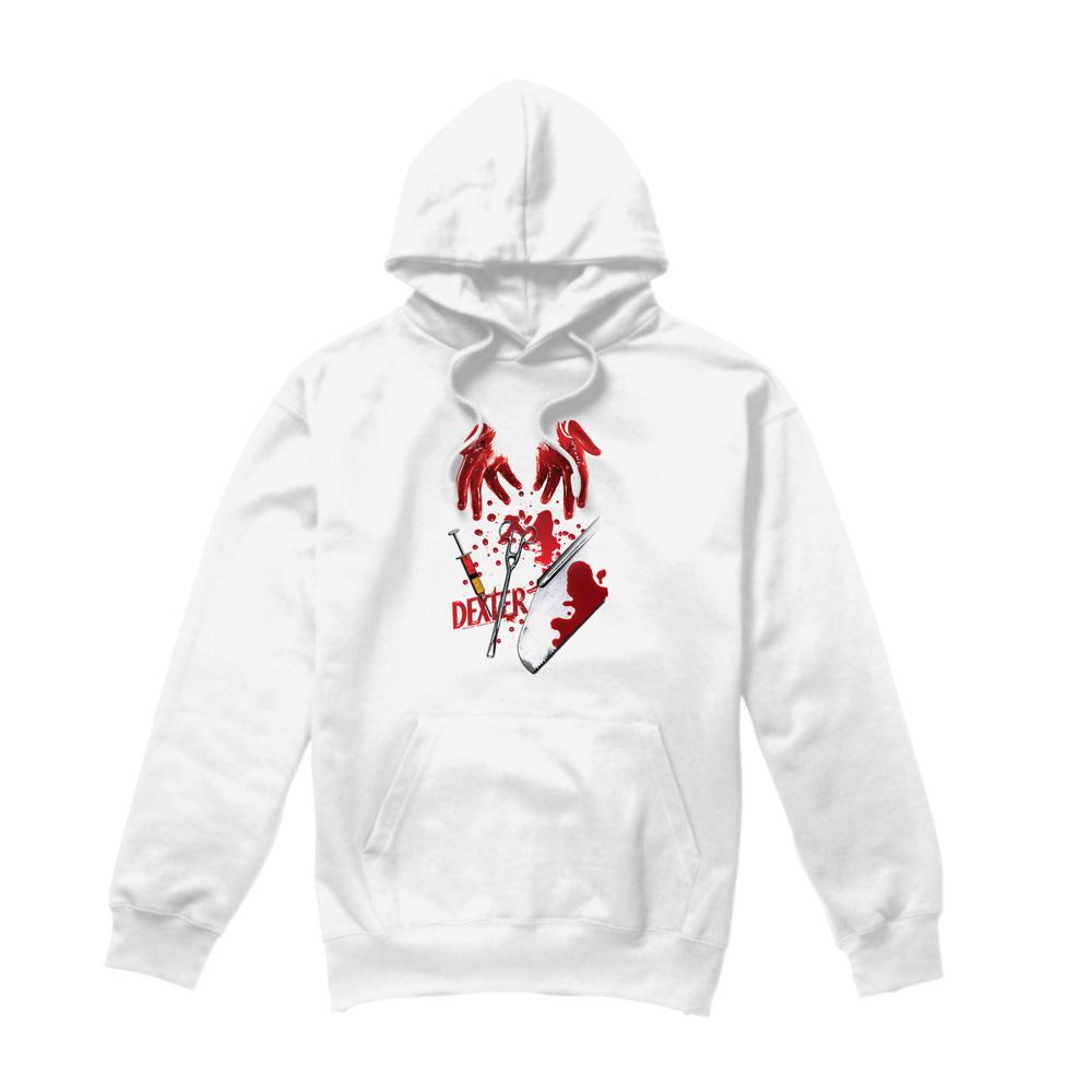 White - Front - Dexter Mens Tools Of The Trade Hoodie