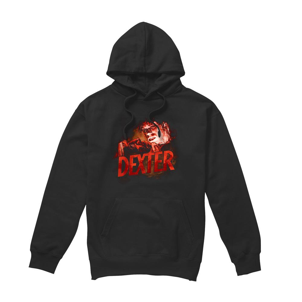 Black - Front - Dexter Mens Drawing Hoodie