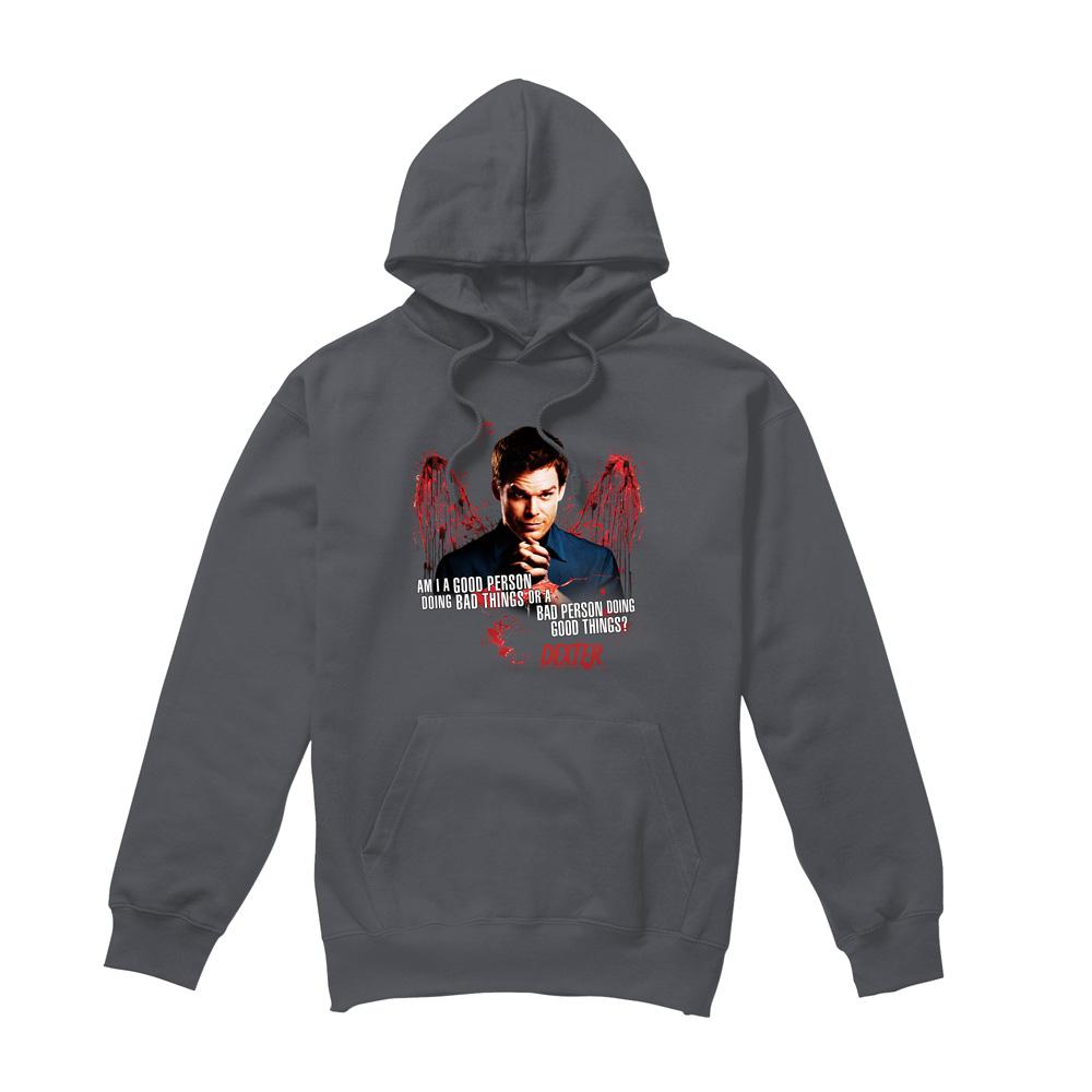 Charcoal - Front - Dexter Mens Good Bad Hoodie