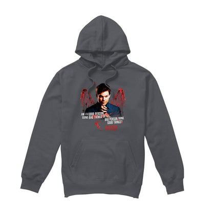 Charcoal - Front - Dexter Mens Good Bad Hoodie