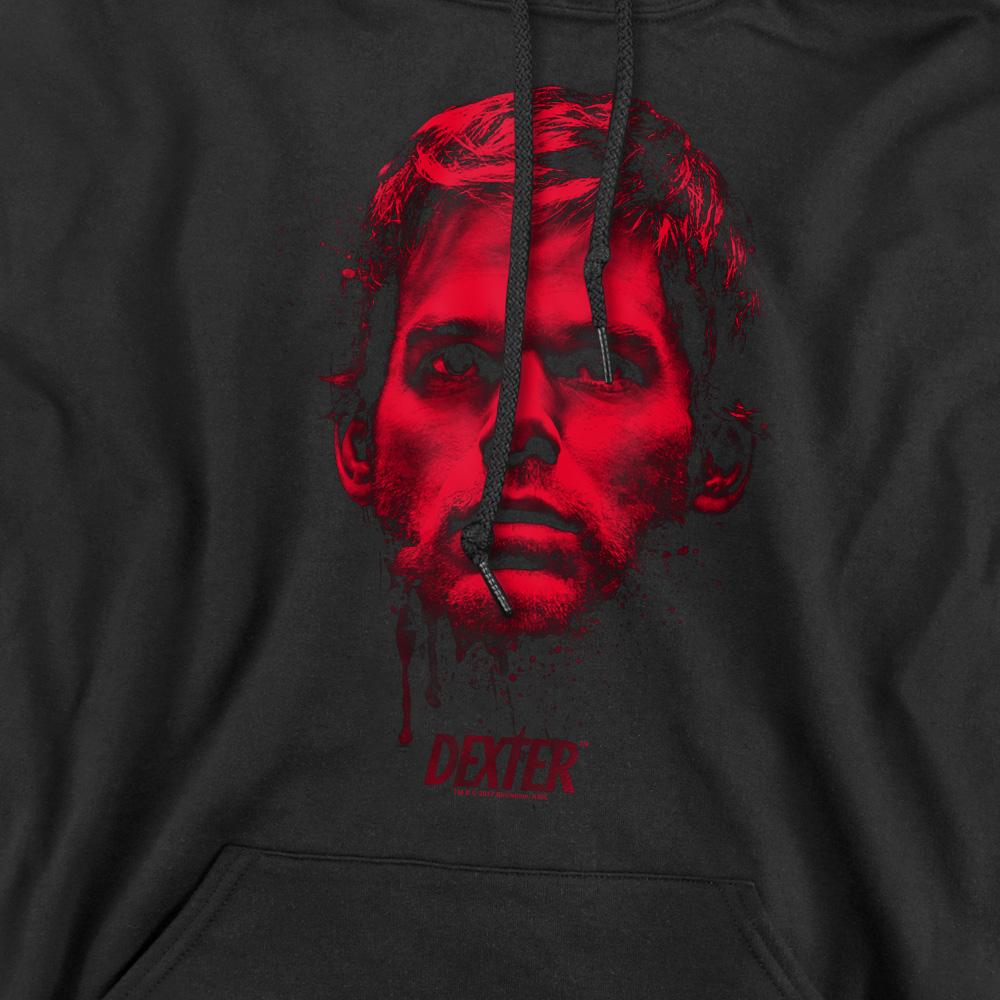 Black - Side - Dexter Mens Bloody Face Hoodie