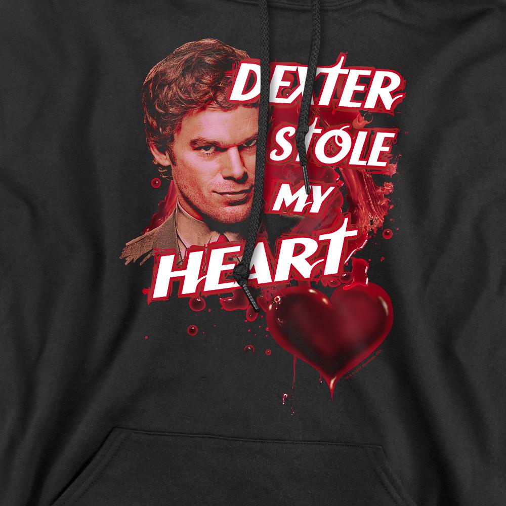 Black - Pack Shot - Dexter Mens Bloody Heart Hoodie