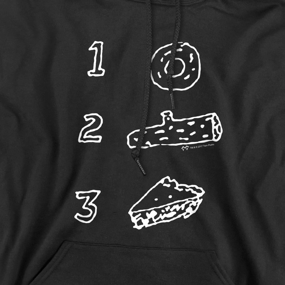 Black - Side - Twin Peaks Mens Pie Log Donut Hoodie