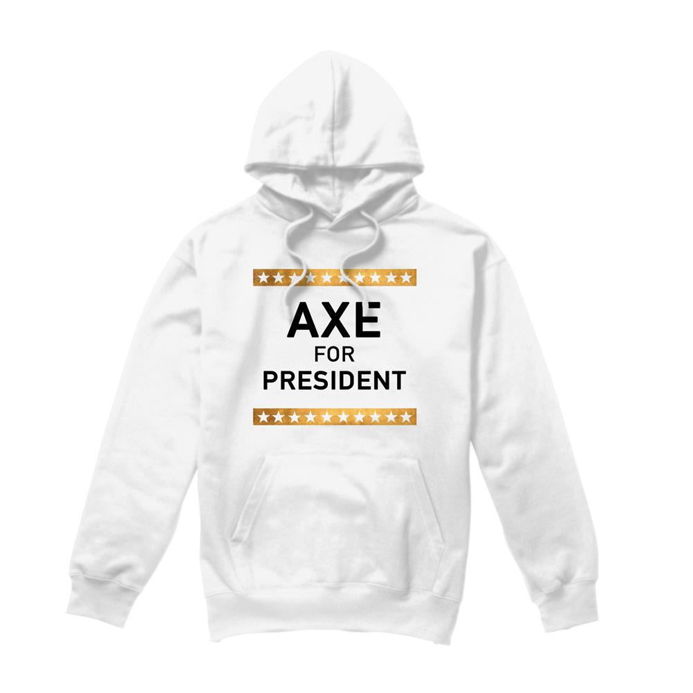 White - Front - Billions Mens Axe For President Hoodie