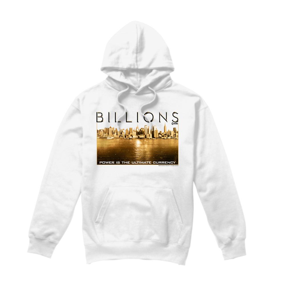 White - Front - Billions Mens Golden City Hoodie