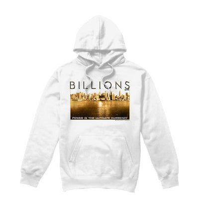 White - Front - Billions Mens Golden City Hoodie