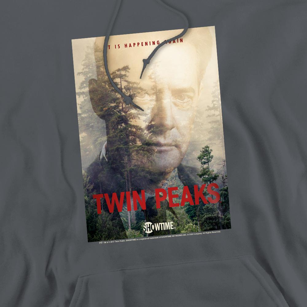 Charcoal - Pack Shot - Twin Peaks Mens Dale Cooper Poster Hoodie