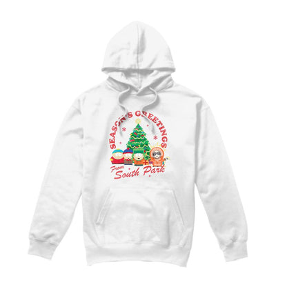 White - Front - South Park Mens Group Christmas Hoodie