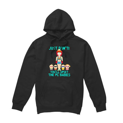 Black - Front - South Park Mens PC Babies Hoodie