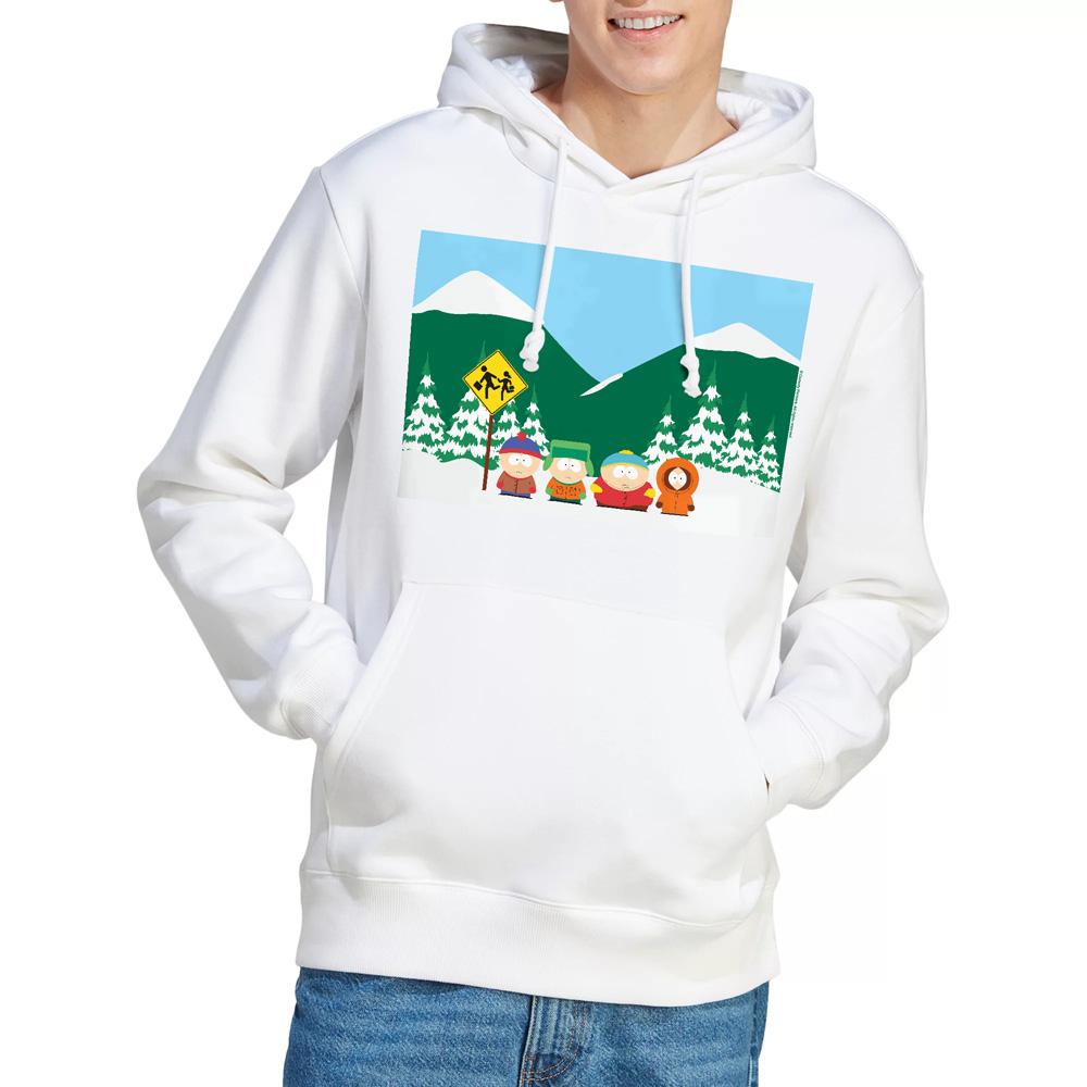White - Pack Shot - South Park Mens Bus Stop Hoodie