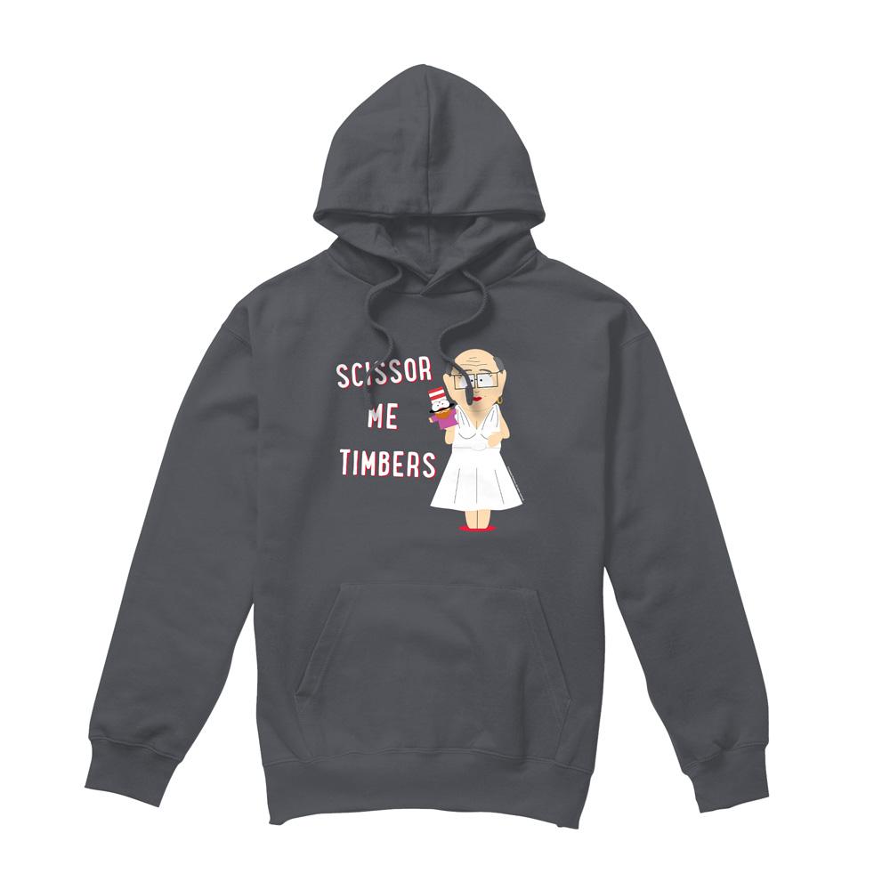 Charcoal - Front - South Park Mens Scissor Me Timbers Hoodie