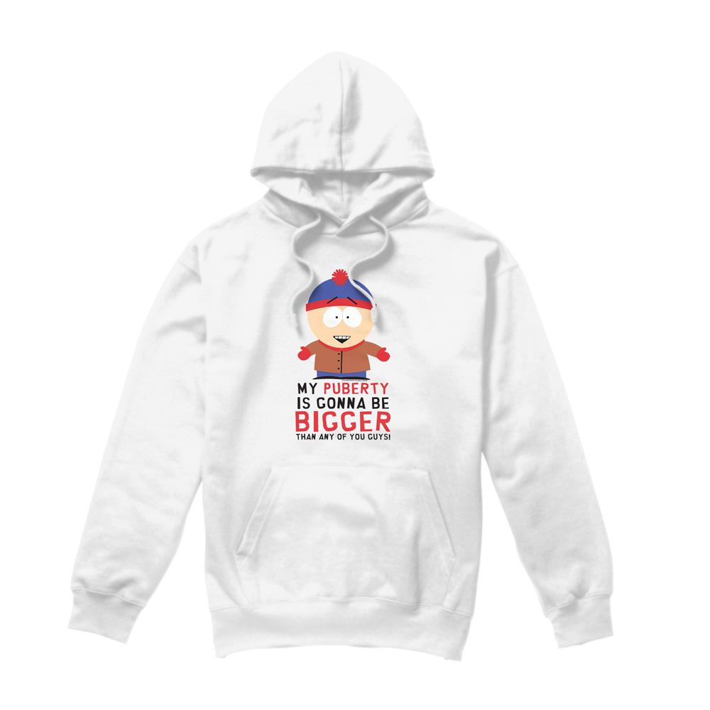 White - Front - South Park Mens Puberty Hoodie