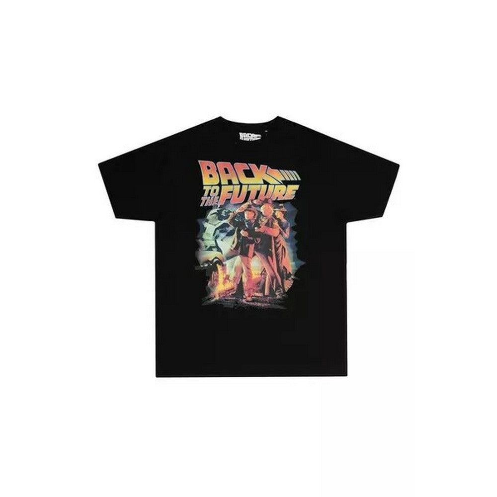 Black-Grey-Orange - Back - Back To The Future Mens Poster Cotton Long Pyjama Set