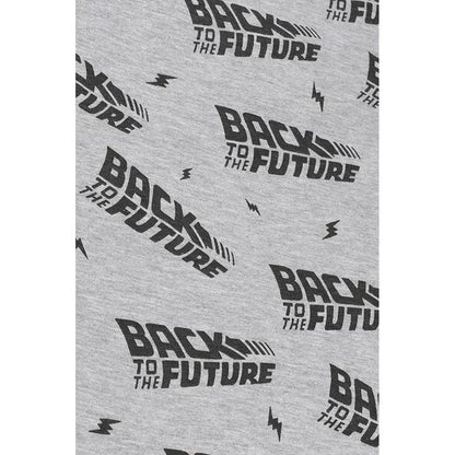 Black-Grey-Orange - Pack Shot - Back To The Future Mens Poster Cotton Long Pyjama Set