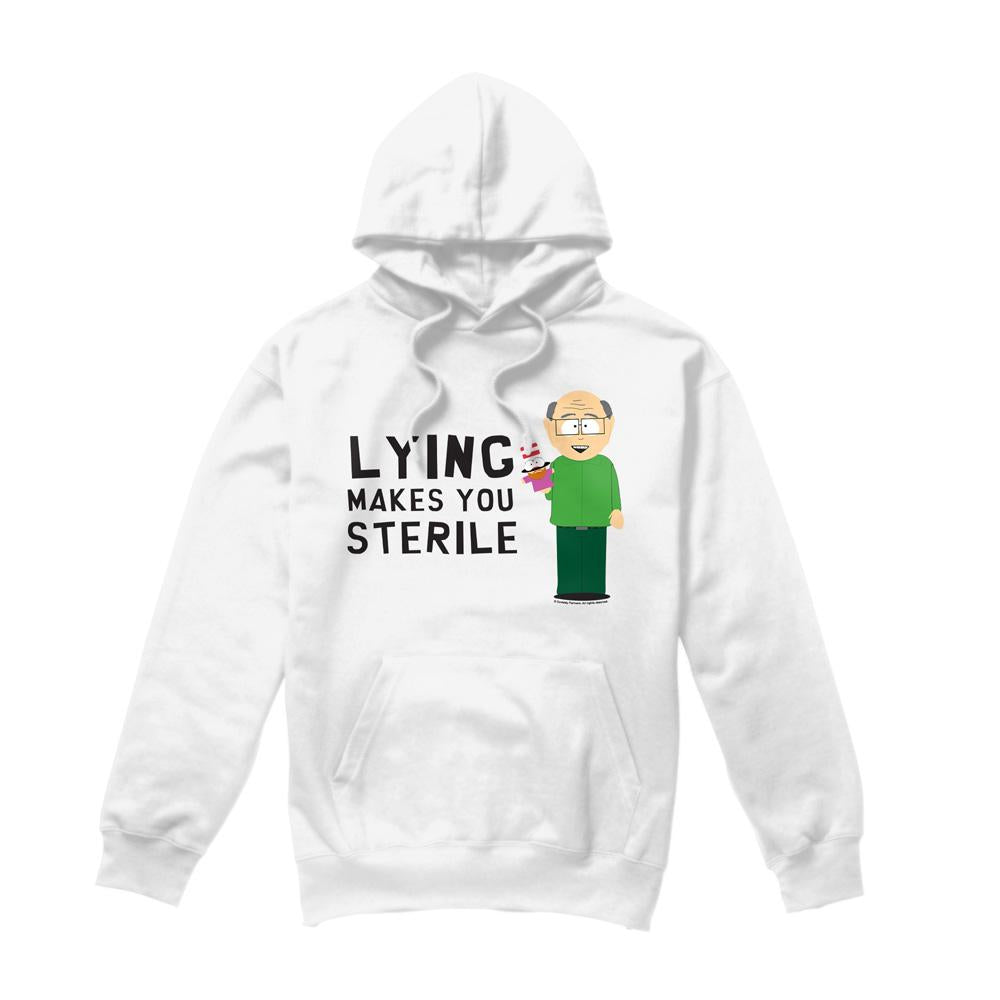 White - Front - South Park Mens Lying Makes You Sterile Hoodie