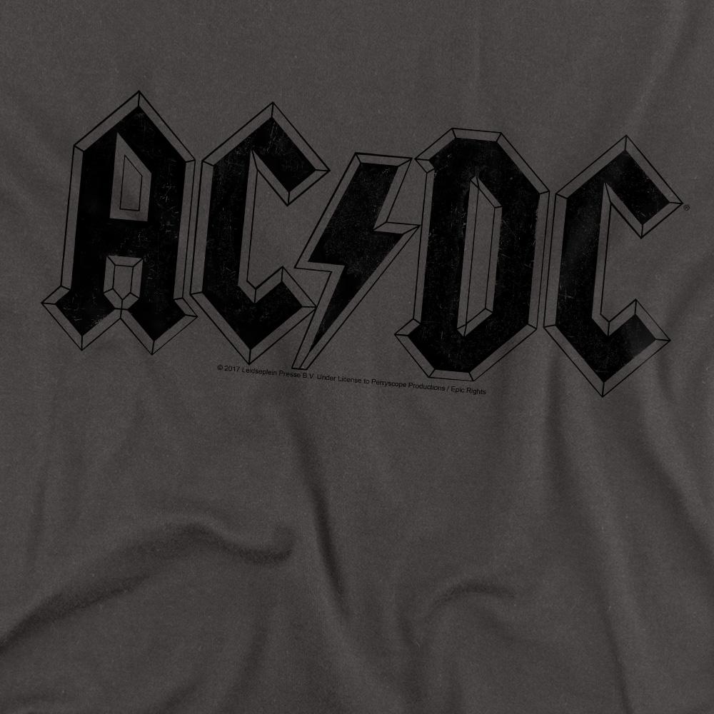 Charcoal - Side - AC-DC Unisex Adult Worn Logo T-Shirt