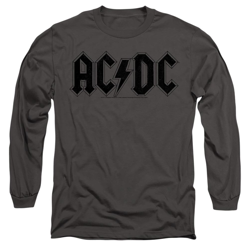 Charcoal - Front - AC-DC Unisex Adult Worn Logo T-Shirt