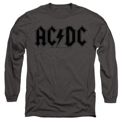 Charcoal - Front - AC-DC Unisex Adult Worn Logo T-Shirt