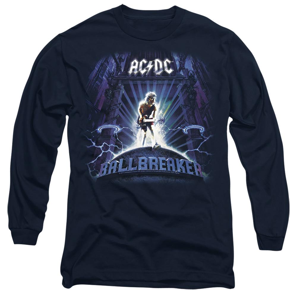 Navy - Side - AC-DC Unisex Adult Ballbreaker T-Shirt