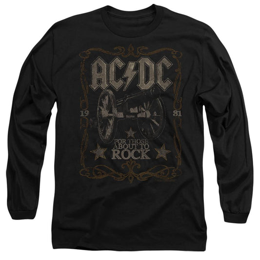 Black - Front - AC-DC Unisex Adult Rock Label T-Shirt