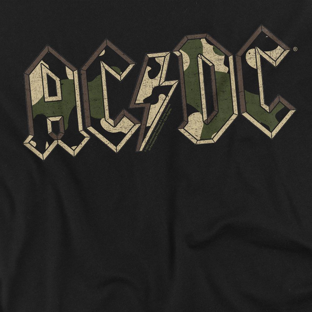 Black - Back - AC-DC Unisex Adult Camo Logo T-Shirt