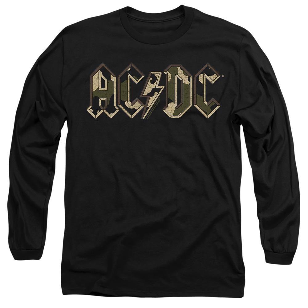 Black - Side - AC-DC Unisex Adult Camo Logo T-Shirt