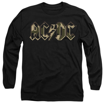 Black - Side - AC-DC Unisex Adult Camo Logo T-Shirt