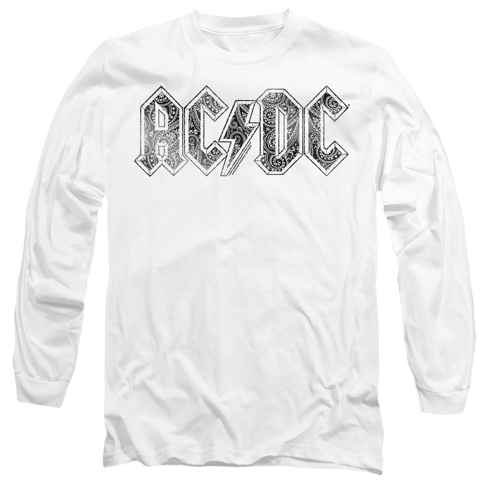 White - Side - AC-DC Unisex Adult Paisley Logo T-Shirt