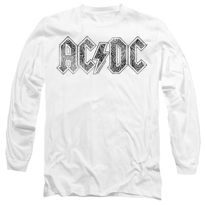 White - Side - AC-DC Unisex Adult Paisley Logo T-Shirt