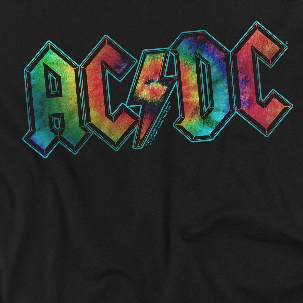 Black - Back - AC-DC Unisex Adult Tie Dye Logo T-Shirt