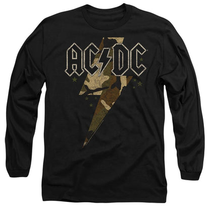 Black - Side - AC-DC Unisex Adult Camo Bolt T-Shirt